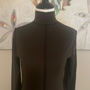 Ganni dark brown mock neck xs knit top